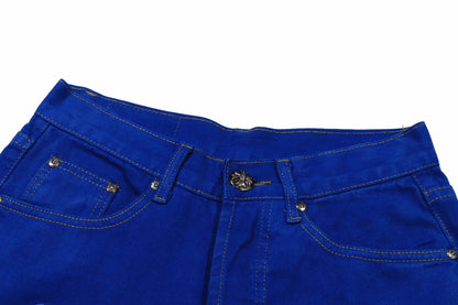 London Limited Dopamine Blue Patchwork Jeans