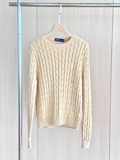 Women's Cable Knit Crewneck Sweater Cardigan