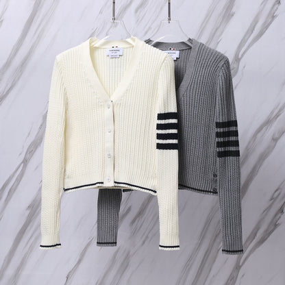 Ladies long sleeve knitted cardigan