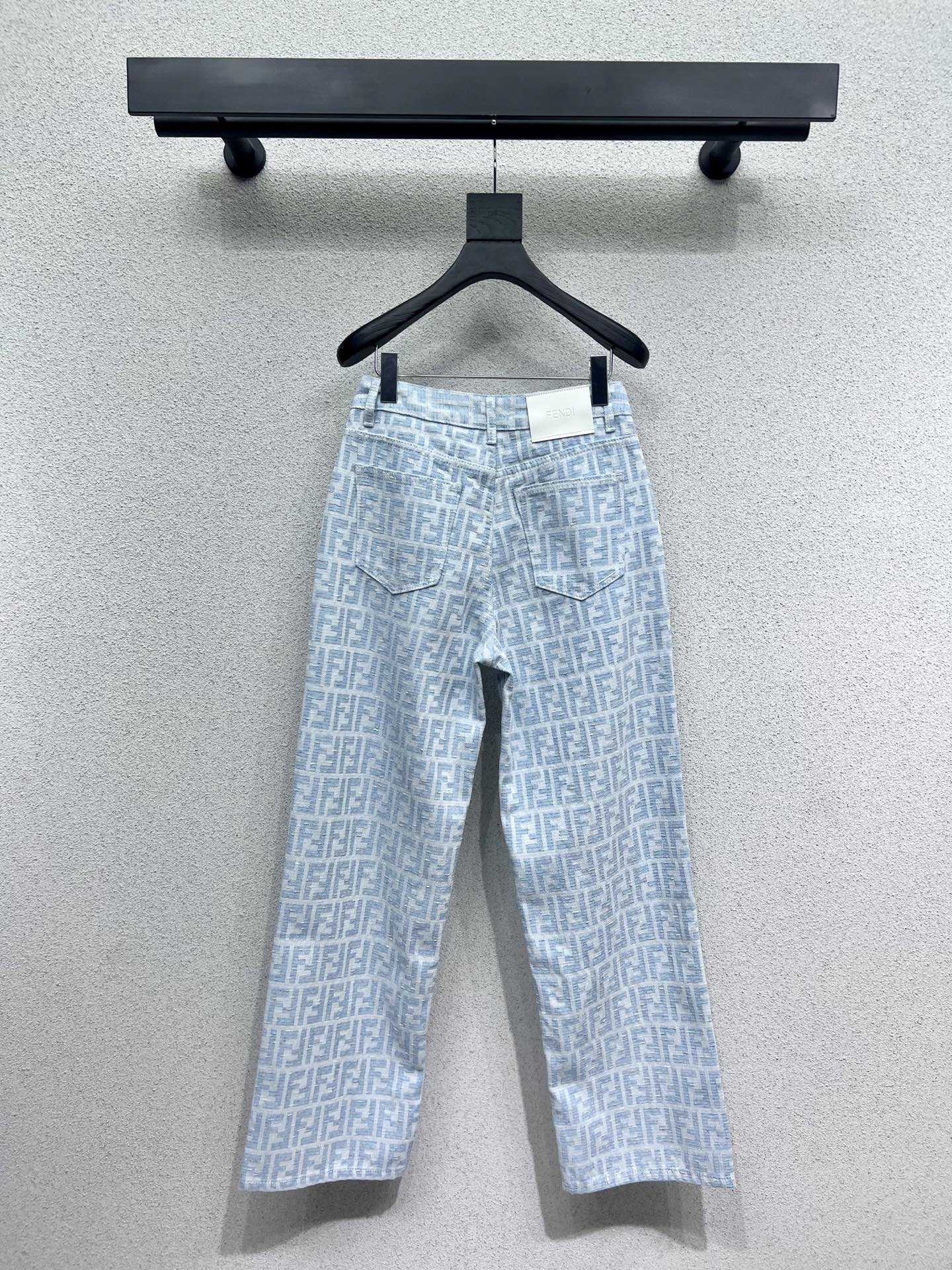 Jacquard printed monogram denim trousers