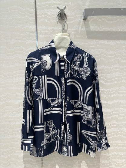 Chain⛓️Rope print silk shirt