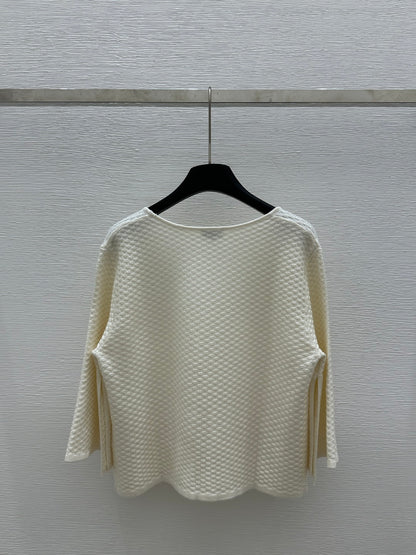 Slit Ruffle Sleeve Knit Cardigan