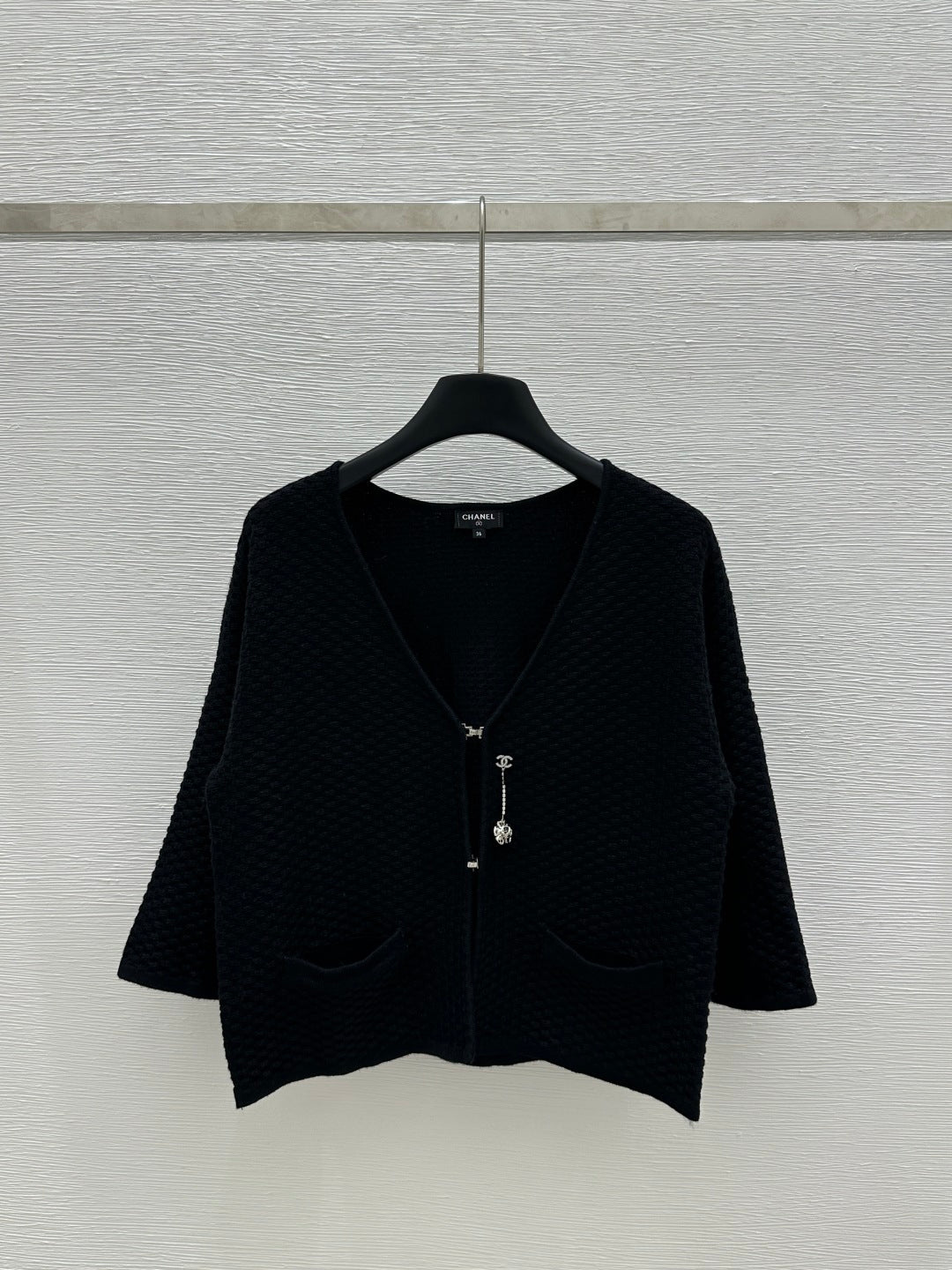 Slit Ruffle Sleeve Knit Cardigan