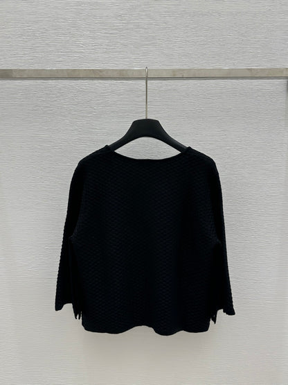 Slit Ruffle Sleeve Knit Cardigan