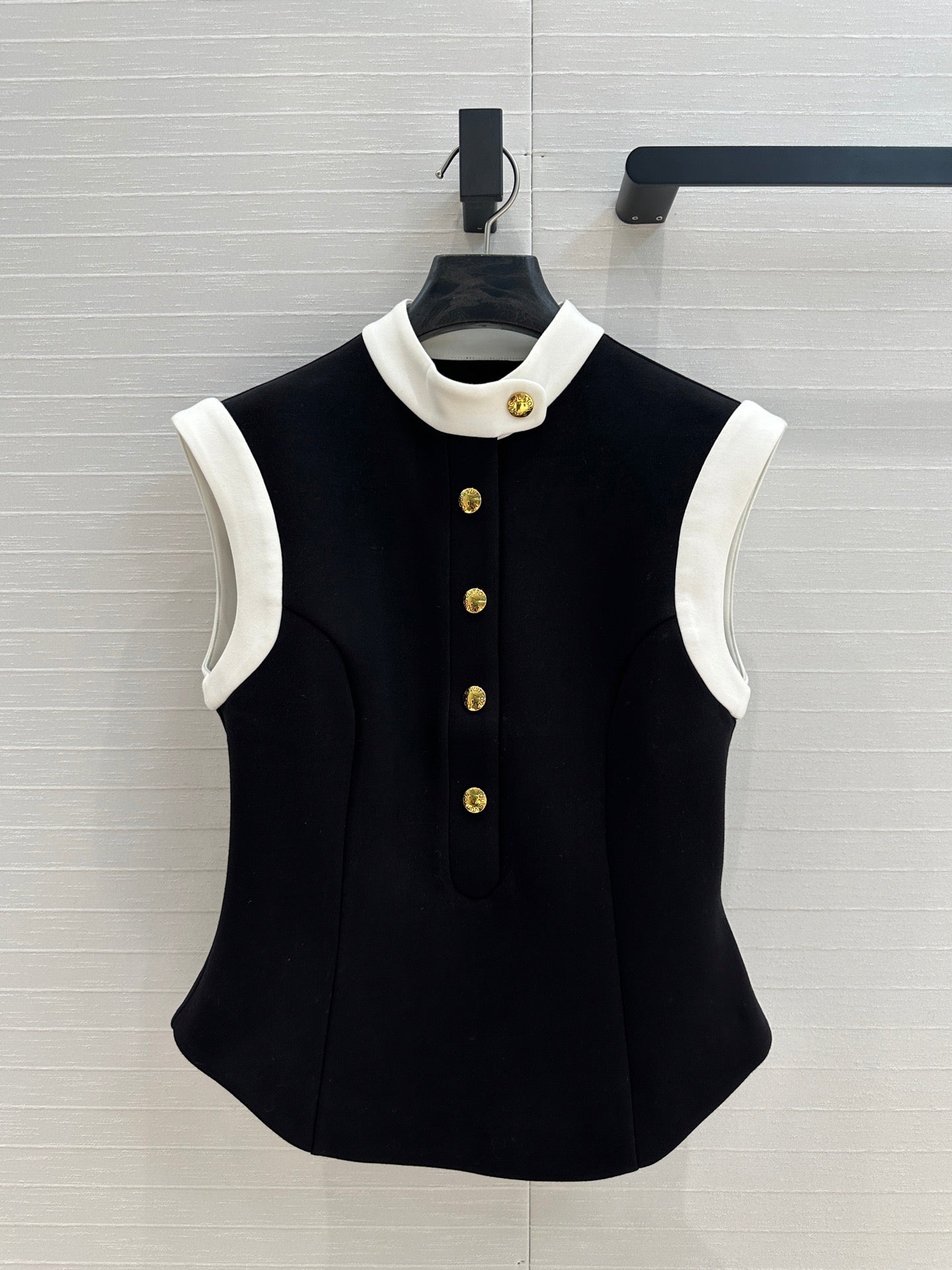 New Standing Collar Colorblocking Vest Top