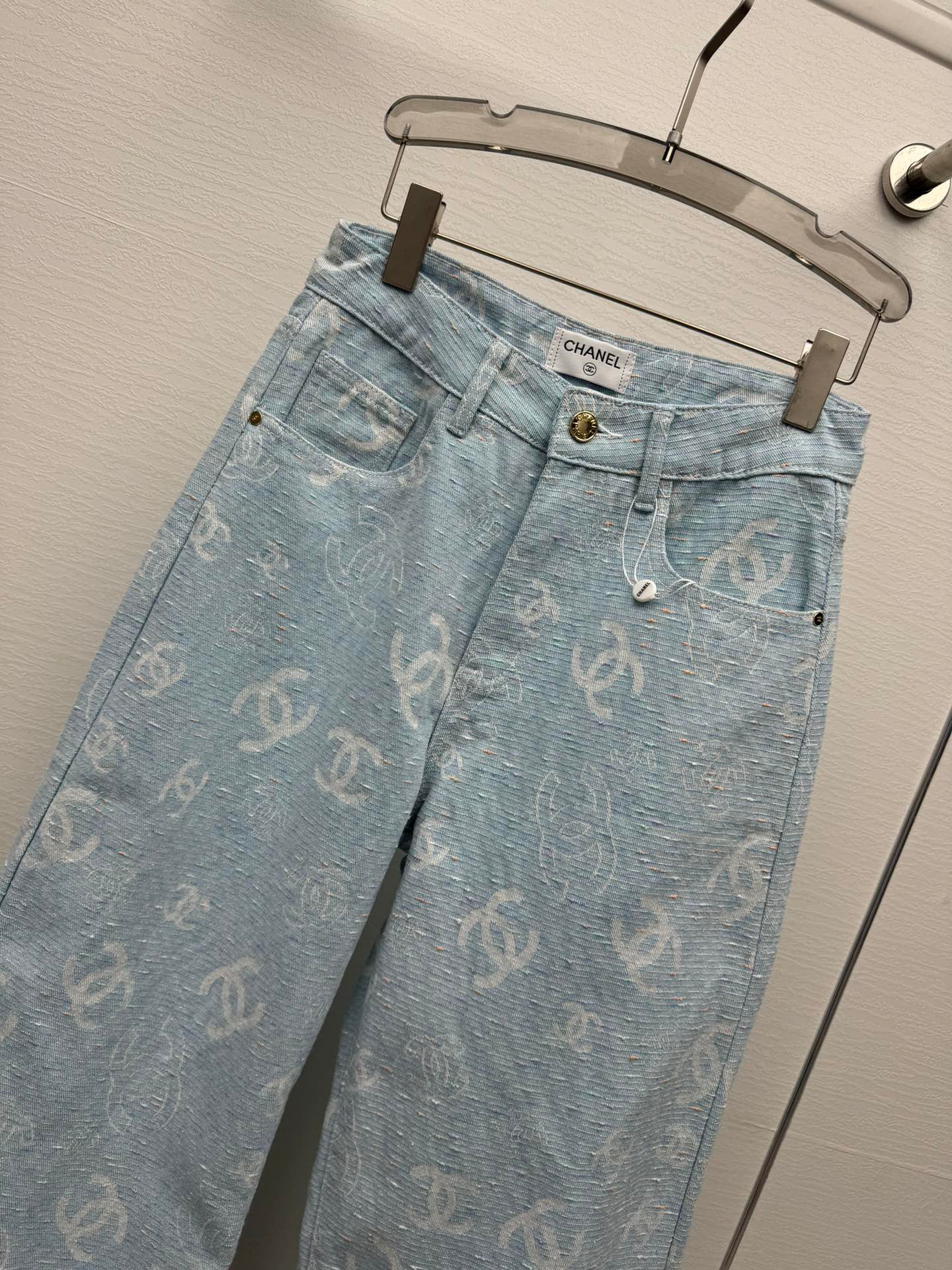 New Alphabet Printed Straight Leg Jeans