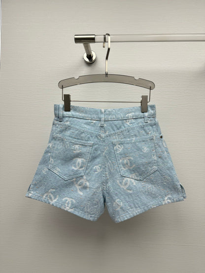 Printed Skinny Straight Shorts