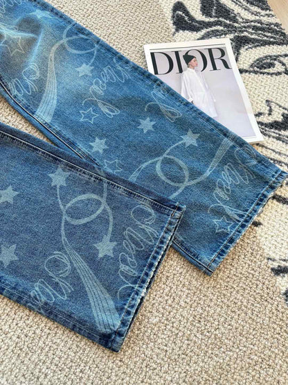 Graffiti Print Jeans