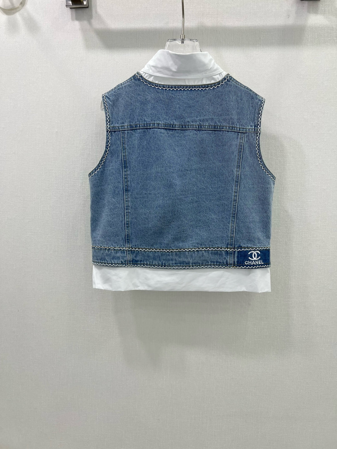 Heavy duty quilted denim vest