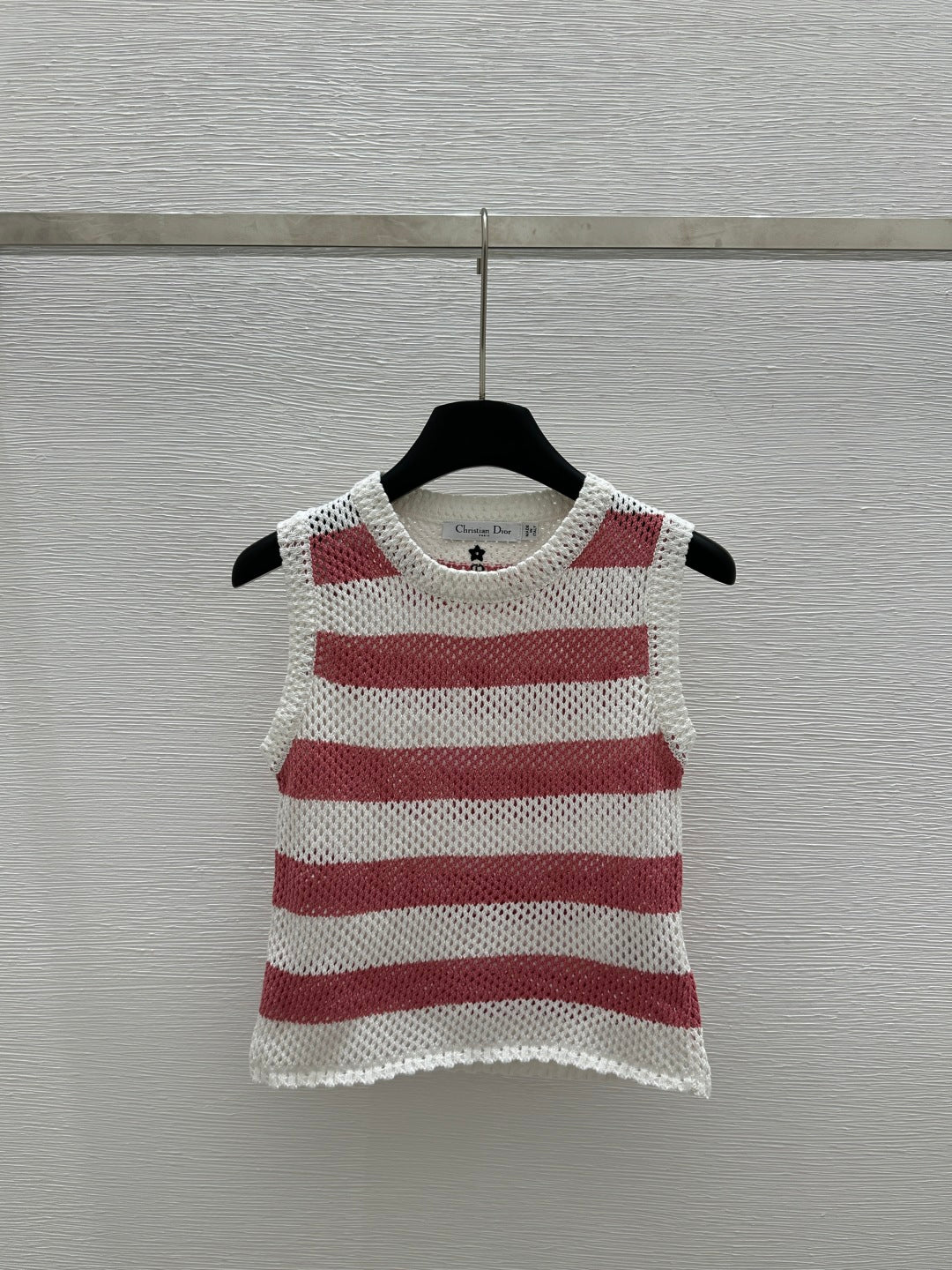 Crew Neck Colorblock Hollow Knit Vest