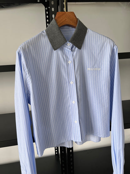 Logo Stripe Long Sleeve Shirt