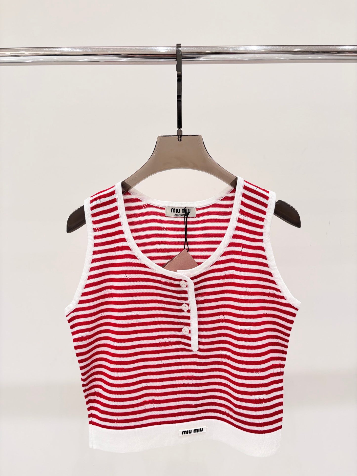 Crew Neck Contrast Stripe Knit Vest