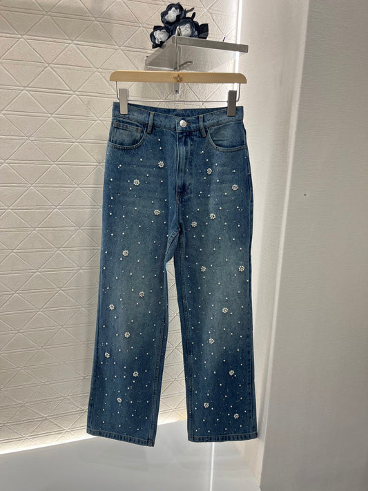 Heavy beaded jeans