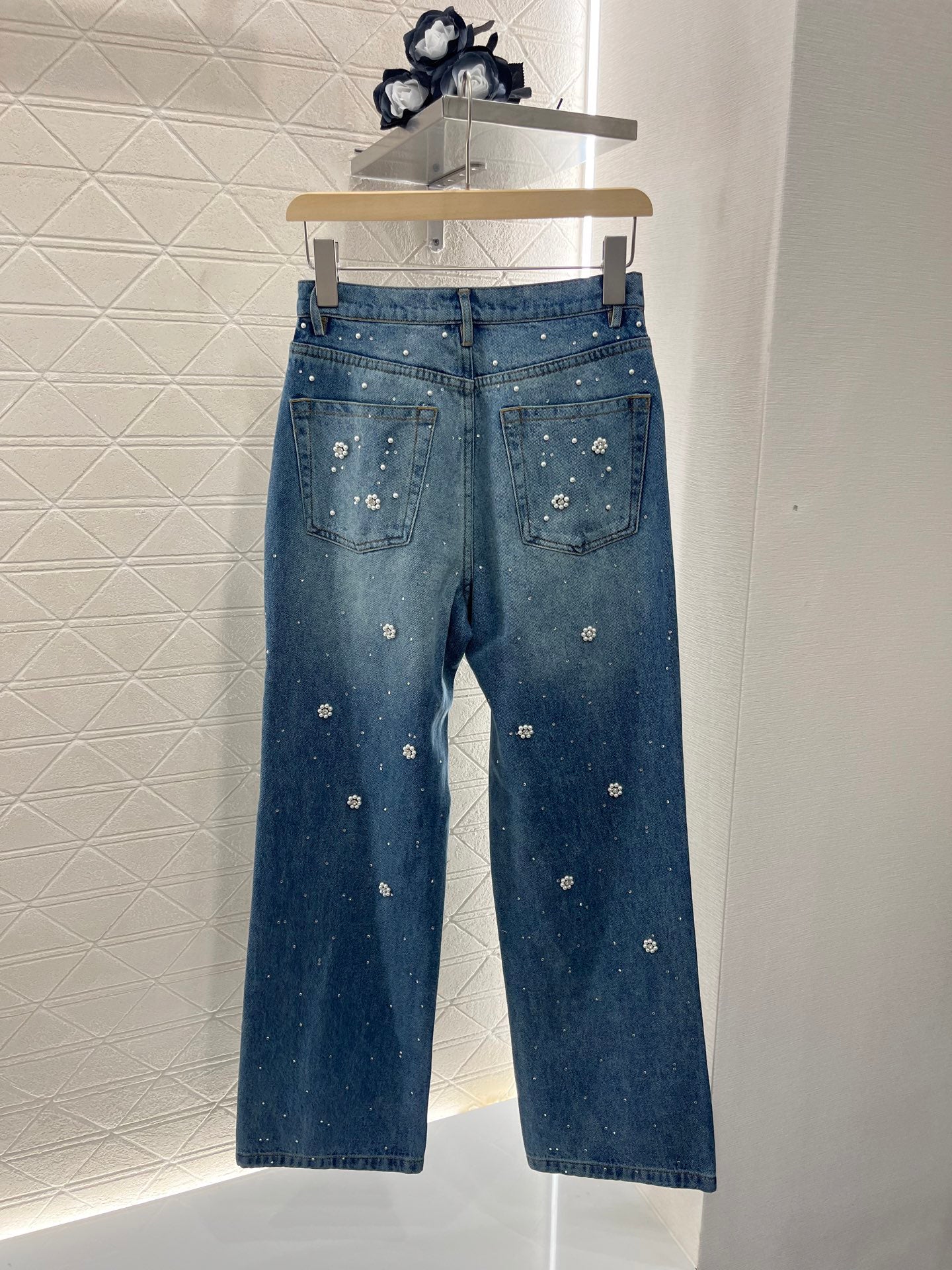 Heavy beaded jeans