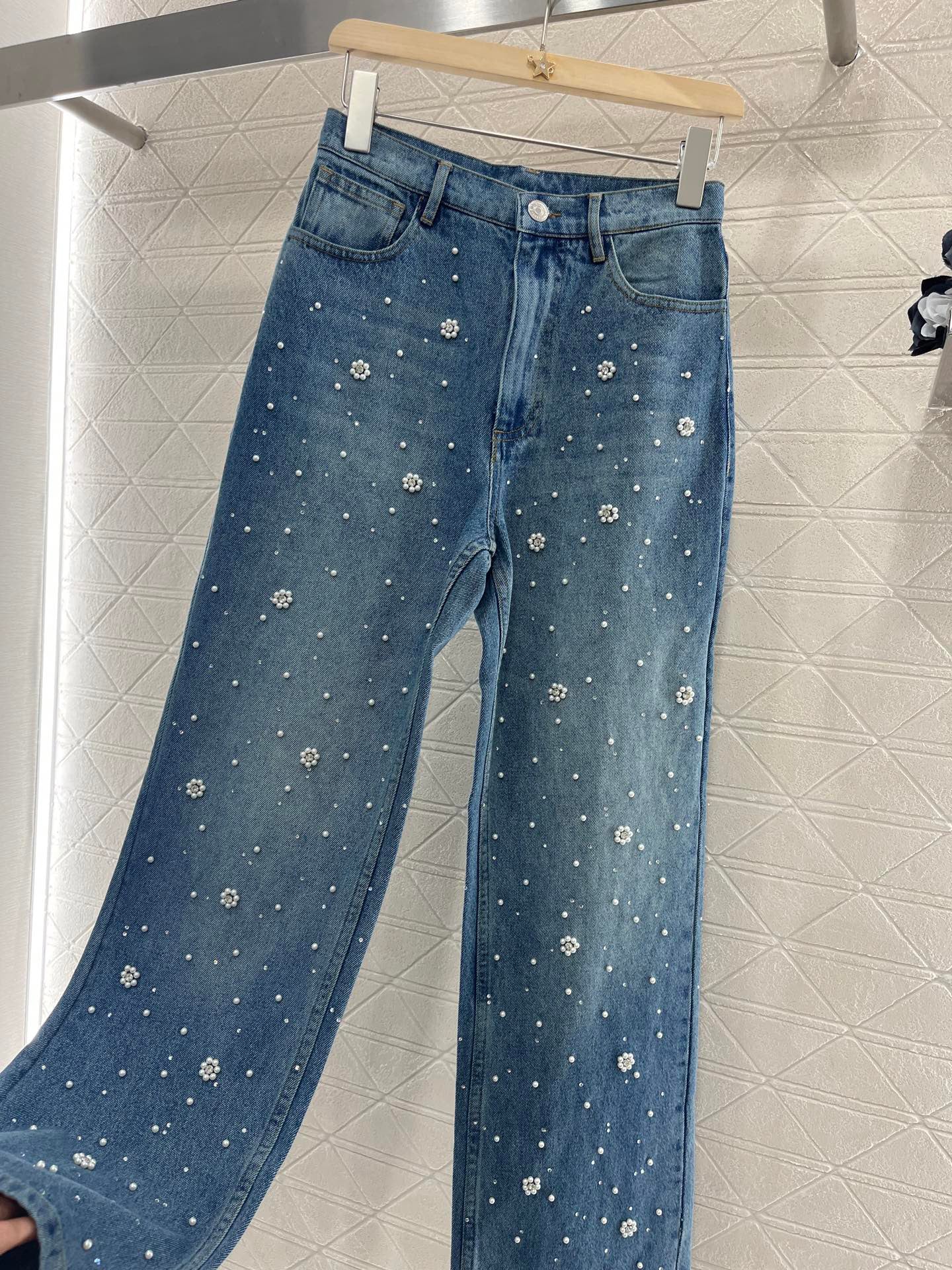 Heavy beaded jeans