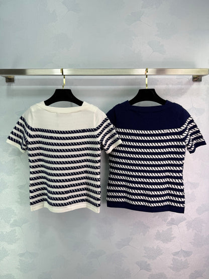 New knitted round neck short sleeves