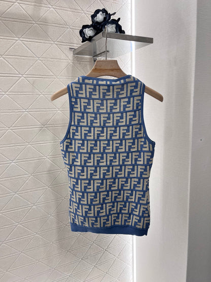 Jacquard knitted vest