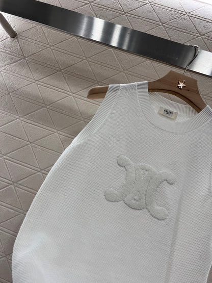 Flocked Logo Knit Vest