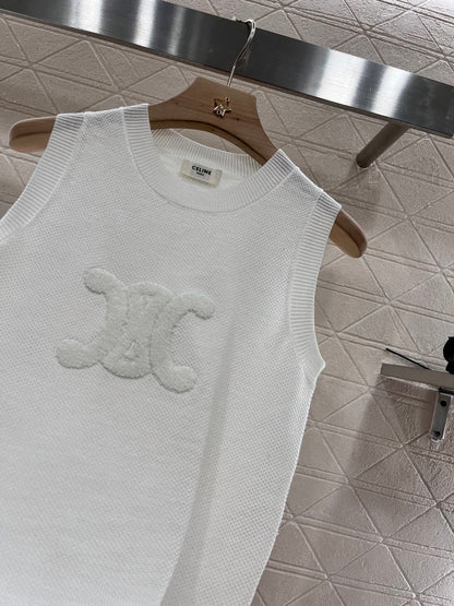 Flocked Logo Knit Vest