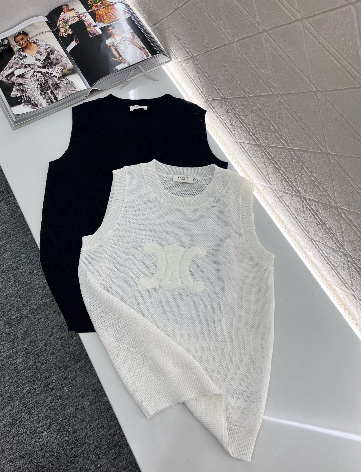 Flocked Logo Knit Vest