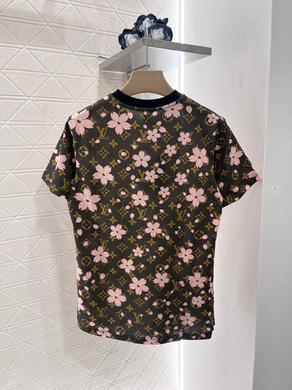 Round neck printed chain T-shirt