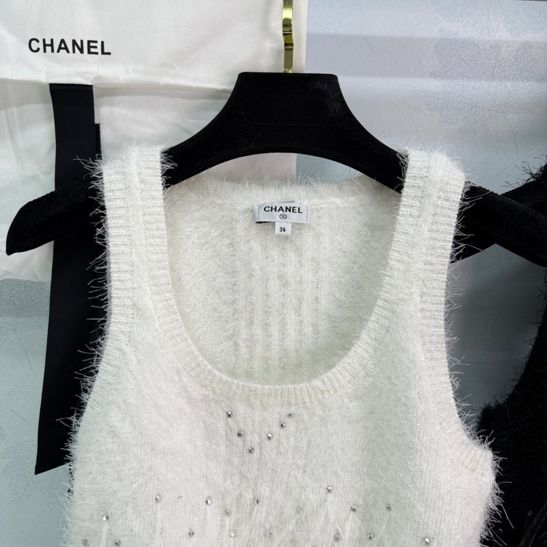 New hot diamond feather knitted vest