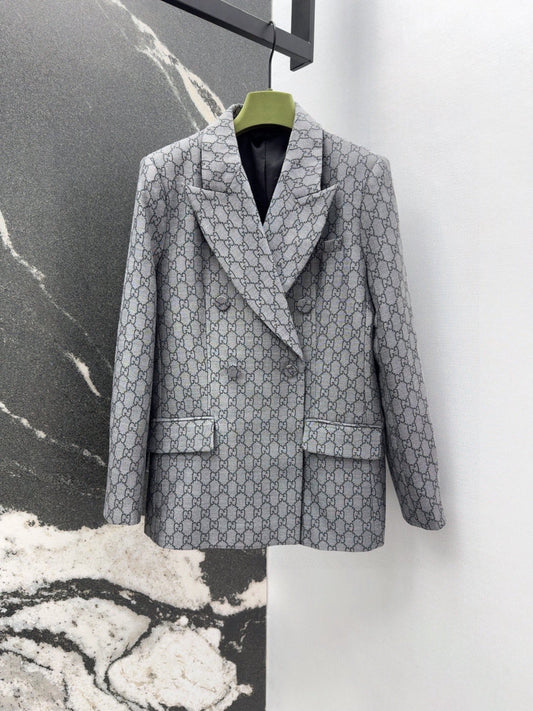 Early spring new double G jacquard lapel suit jacket