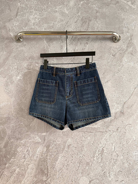 Patch Pocket Denim Shorts