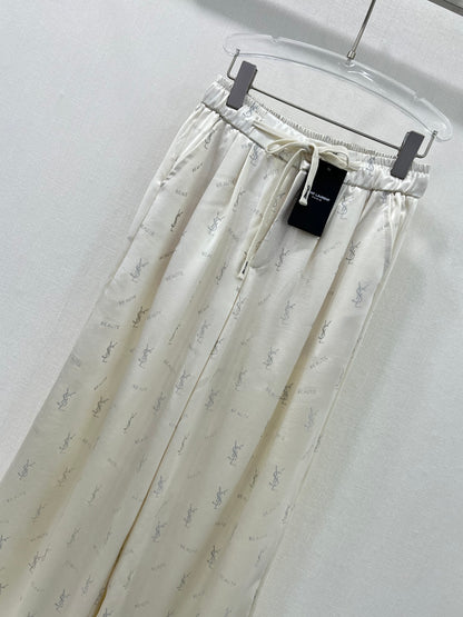 New high waist elastic wide leg pants