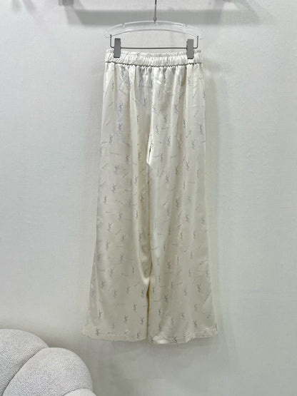 New high waist elastic wide leg pants