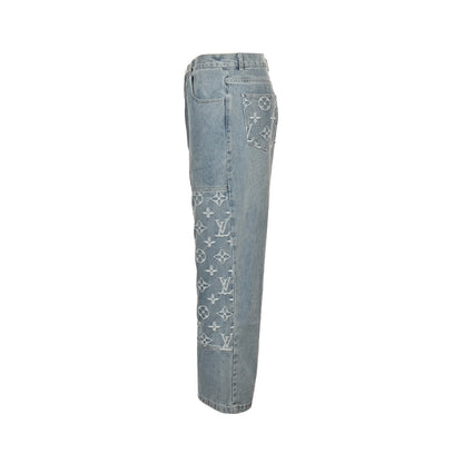 Aged Jacquard Jeans