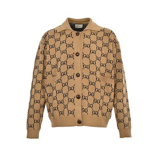 Double G jacquard sweater cardigan