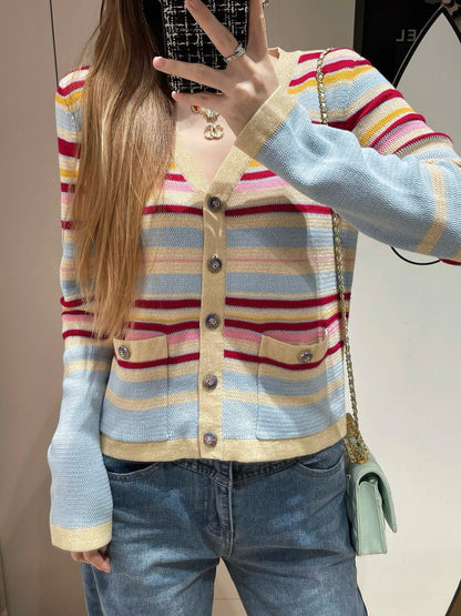 Colorful Striped Cardigan