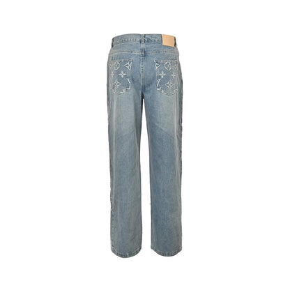 Aged Jacquard Jeans