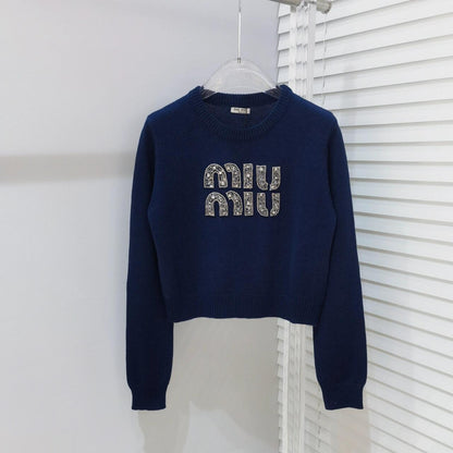 new hot diamond letter logo knitted long sleeve