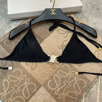 New sexy hot girl bikini swimsuit with big metal logo