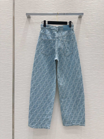 Logo print denim jeans