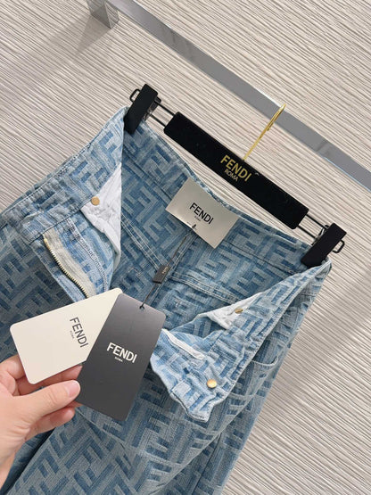 Logo print denim jeans