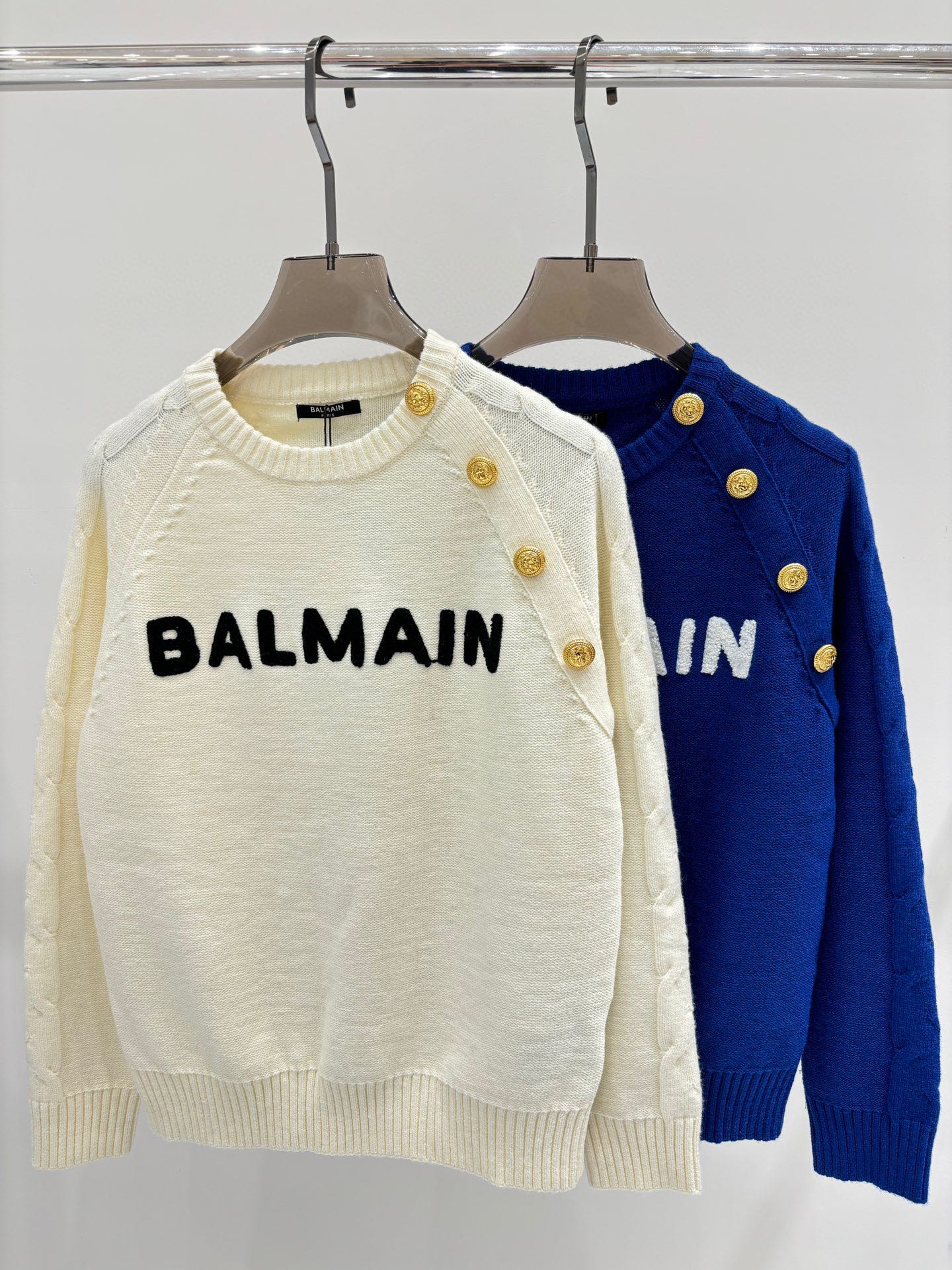 BA new solid color letter jacquard knitted long sleeve