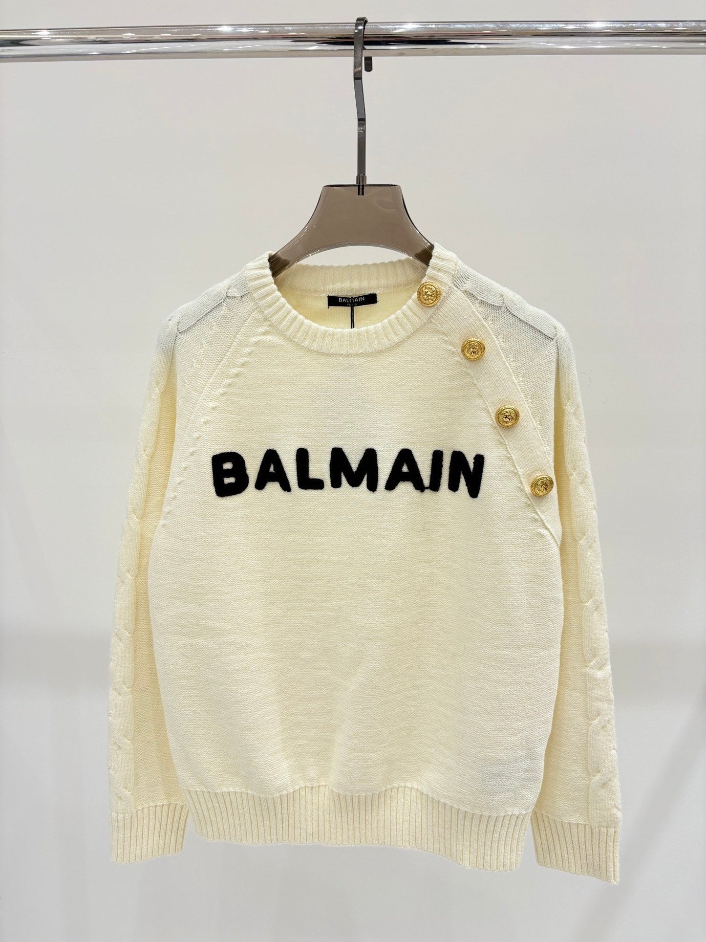 BA new solid color letter jacquard knitted long sleeve