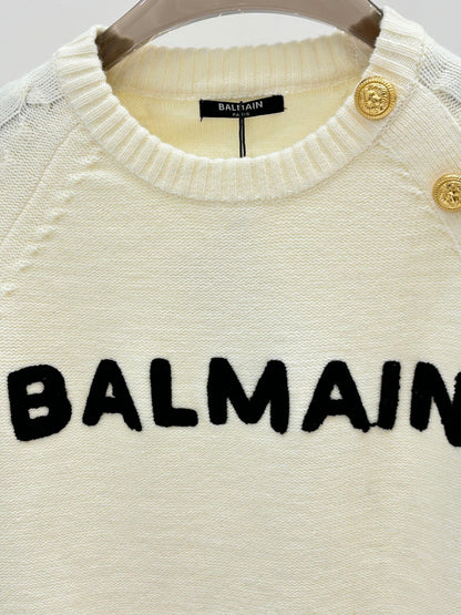 BA new solid color letter jacquard knitted long sleeve