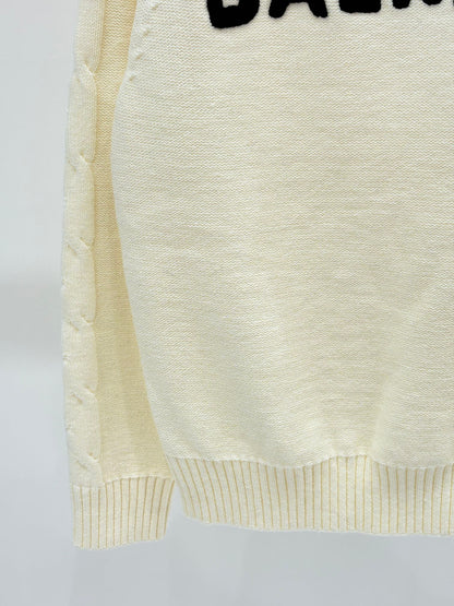 BA new solid color letter jacquard knitted long sleeve