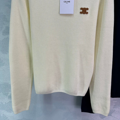 New crew neck logo cashmere sweater